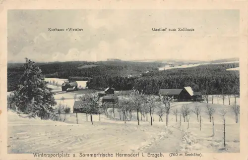 Wintersportplatz u. Sommerfrische Hermsdorf i. Erzgeb. Zollhaus Gasthof AK