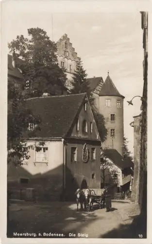 Die Steig in Meersburg am Bodensee Baden-Württemberg Postkarte AK