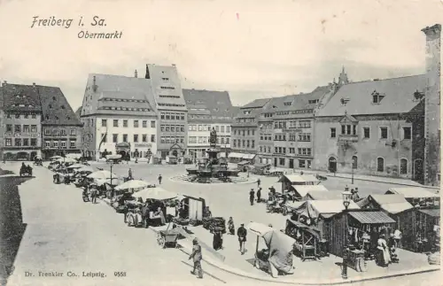 Freiberg i. Sa. Obermarkt Postkarte
