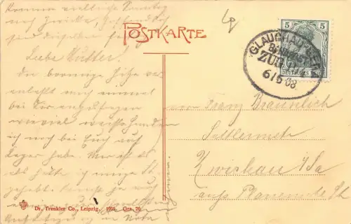 Gera Blick n. d. Heinrichsbrücke Straßenbahn AK 1908