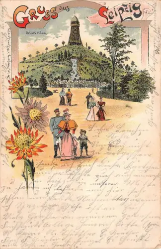 Gruss aus Leipzig Scherbelberg Postkarte 1899