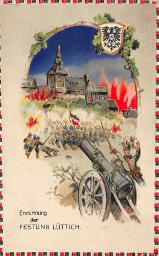 Erstürmung der Festung Lüttich Patriotika Postkarte