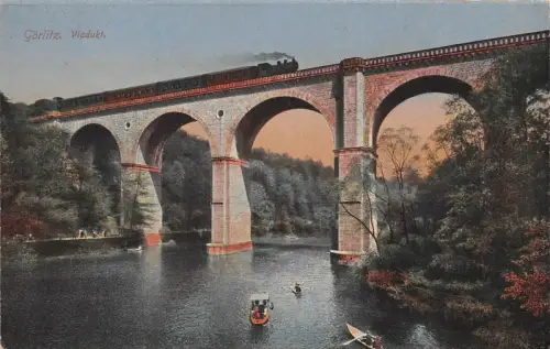 Viadukt in Görlitz Sachsen Postkarte AK