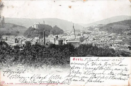 Greiz Ansicht Oberes Schloss Postkarte 1913