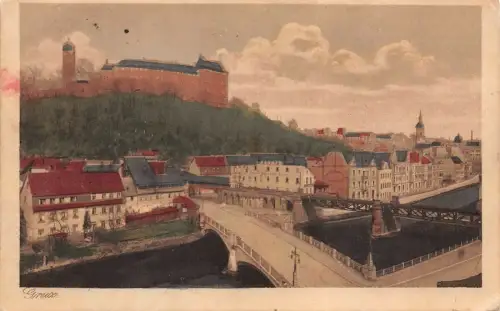 Greiz Ansicht vom Schloss Thüringen Postkarte AK