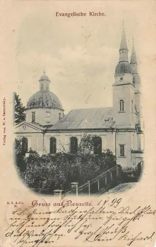 Gruß aus Neuzelle Evangelische Kirche AK 1899