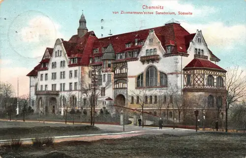 Sanatorium in Chemnitz Sachsen Postkarte AK 1915