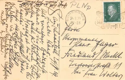 Swinemünde Strand Postkarte AK 1929