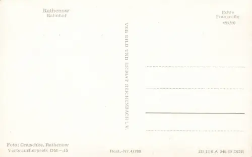 Bahnhof in Rathenow Brandenburg Postkarte AK