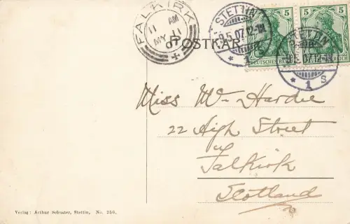 Partie am Kaiser Wilhelm-Platz in Stettin Pommern Postkarte AK 1907