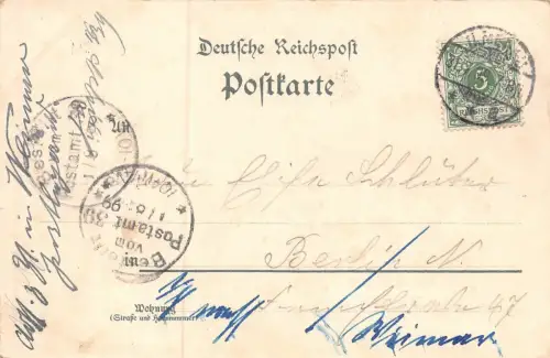 Gruss vom Kickelhahn Thurm Gabelbach Restauration Postkarte AK 1899