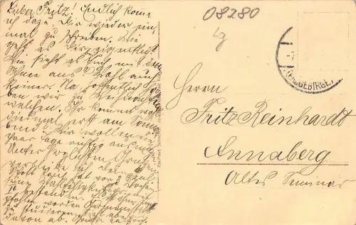 Marktplatz in Aue im Winter Erzgebirge Sachsen Postkarte