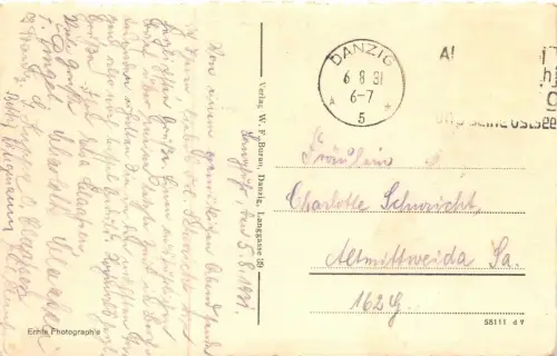 Danzig An der Mottlau Postkarte AK 1931
