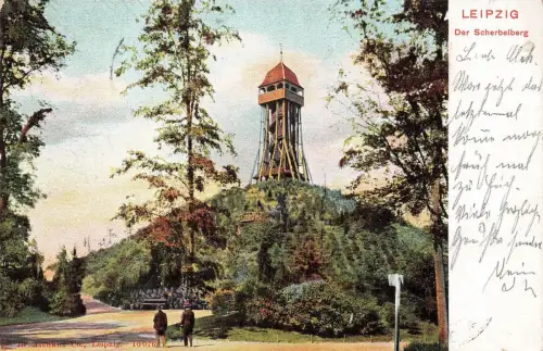 Ansicht der Scherbelberg in Leipzig Sachsen Postkarte AK 1902