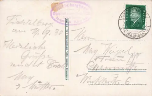 Blick auf Oberwiesenthal mit Unter- u. Böhmisch Wiesenthal Sachsen AK 1930