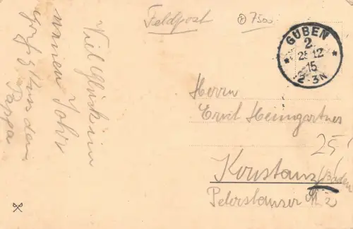 AK Cottbus Stadtpark Ein Deutscher Gruß 1915