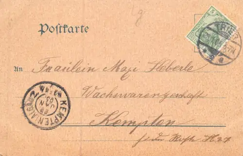 Gruss aus Trier Marktplatz Matthiaskirche Simeonstrasse Postkarte AK 1905