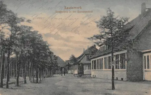 Straßenbild in der Barackenstadt Lautawerk Sachsen Postkarte AK 1912