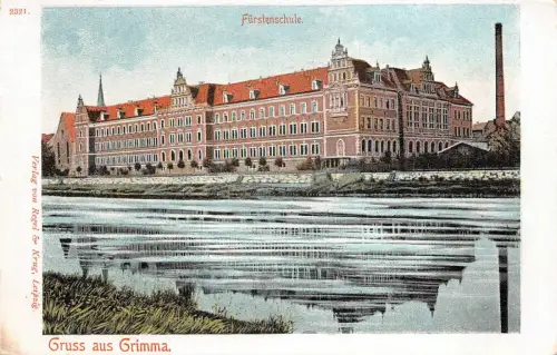 Gruss aus Grimma mit Fürstenschule Sachsen Postkarte
