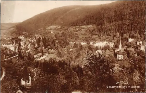 Wildbad Gesamtansicht v. Süden Baden-Württemberg Postkarte AK 1926