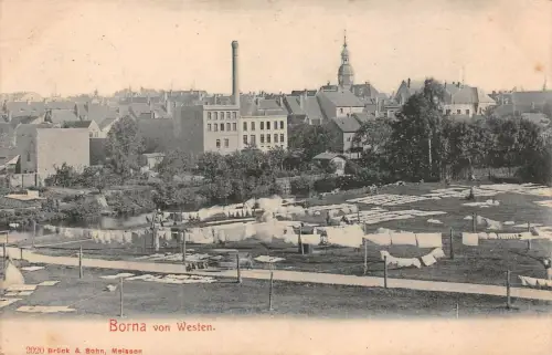 Borna Sachsen von Westen Postkarte 1913