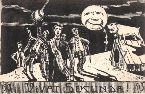 Neukieritzsch bei Leipzig Sachsen Studentika Postkarte Vivat Sekunda 1913