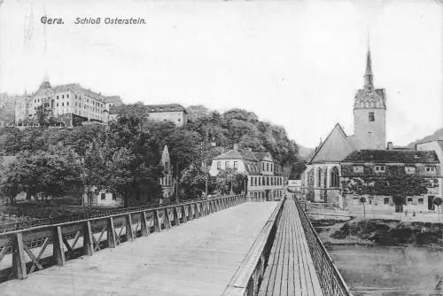 Blick auf das Schloß Osterstein Gera Postkarte