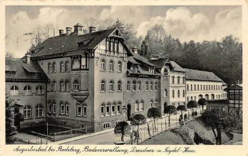 Augustusbad bei Radeberg Badeverwaltung Dresdner- u. Seydel-Haus AK 1936