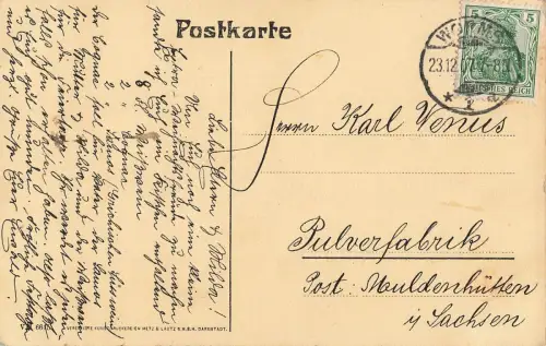 Hagen-Standbild im Wäldchen Worms Rheinland-Pfalz Postkarte AK 1907