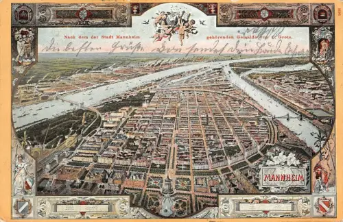 Mannheim Gemälde von C. Grote Baden-Württemberg Postkarte AK 1905
