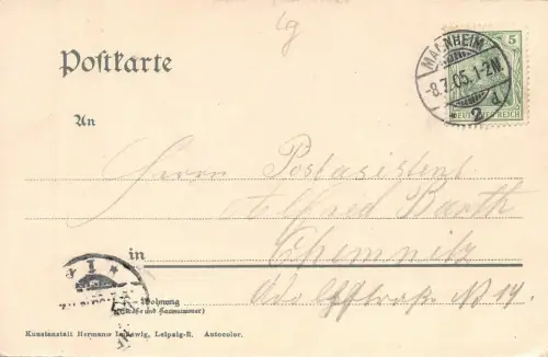 Mannheim Gemälde von C. Grote Baden-Württemberg Postkarte AK 1905