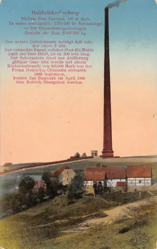 Halsbrücke Freiberg Höchste Esse Europas Sachsen Postkarte AK 1912