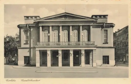 Blick auf das Stadttheater in Görlitz Sachsen Postkarte AK