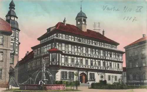 Blick auf den Ratskeller in Vacha Thüringen Postkarte AK 1917