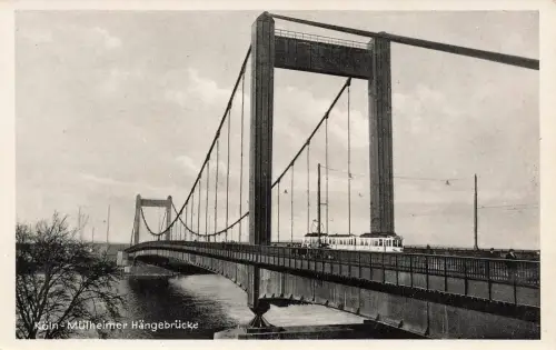 Mühlheimer Hängebrücke in Köln Nordrhein-Westfalen Postkarte AK