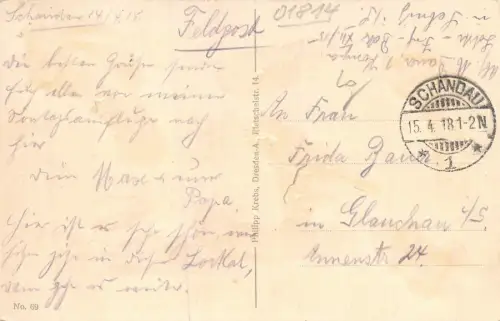 Sächs. Schweiz Schrammsteinbaude Feldpostkarte AK 1918