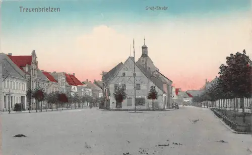 Treuenbrietzen Groß - Strasse Schuh Laden Geschäft bunte Postkarte
