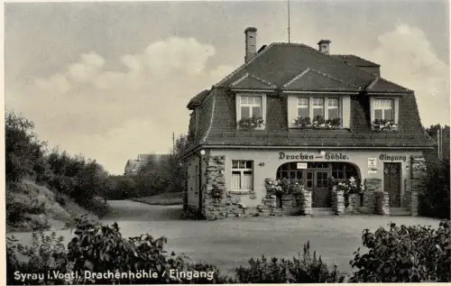 Syrau i. Vogtl. Drachenhöhle/Eingang Postkarte AK