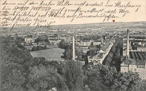 Chemnitz Gesamtansicht Feldpostkarte AK 1918