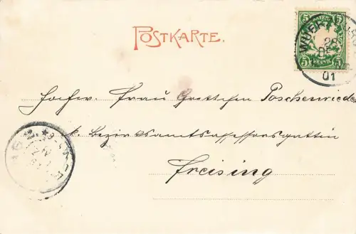 Stadtansicht auf Würzburg vom Steinberg aus in Bayern Postkarte AK 1901