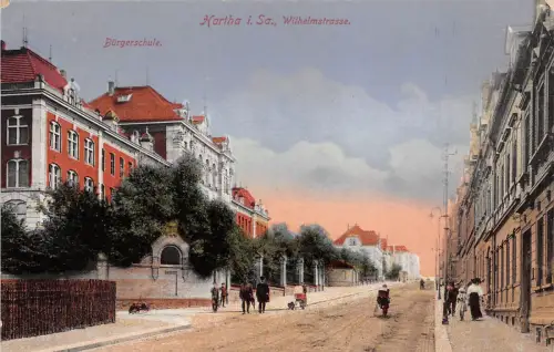 Hartha Sachsen Bürgerschule Wilhelmstrasse gelaufen 1924