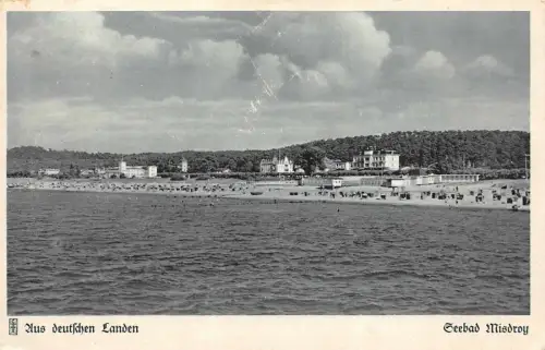 Aus deutschen Landen Seebad Misdroy Rückblick auf den Strand Postkarte AK 1939