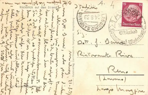 Aus deutschen Landen Seebad Misdroy Rückblick auf den Strand Postkarte AK 1939