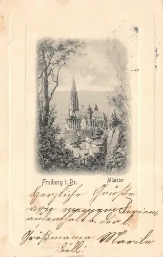 Freiburg i. Br. Münster Baden-Württemberg Postkarte AK 1902