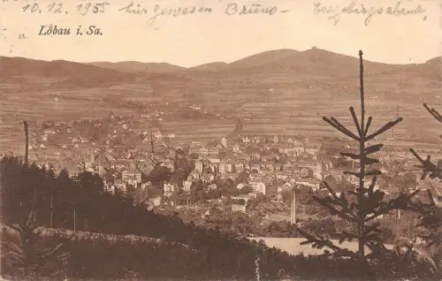 Stadtansicht von Löbau in Sachsen Postkarte AK