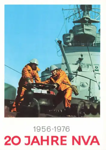 DDR Marine Stahlhelm 20 Jahre NVA 1956-1976 Postkarte AK