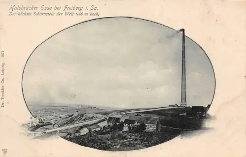 Halsbrücker Esse bei Freiberg i. Sa. Höchster Schornstein der Welt Postkarte AK