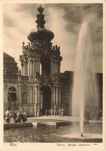 Zwinger Kronentor in Dresden Sachsen Hahn 10700 Postkarte AK