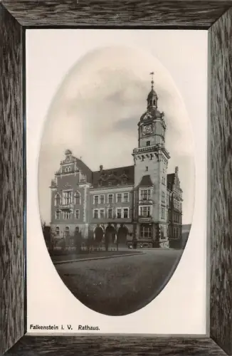 Rathaus in Falkenstein im Vogtland Sachsen Postkarte AK