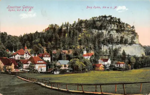 Gesamtansicht Oybin im Lausitzer Gebirge Sachsen Postkarte